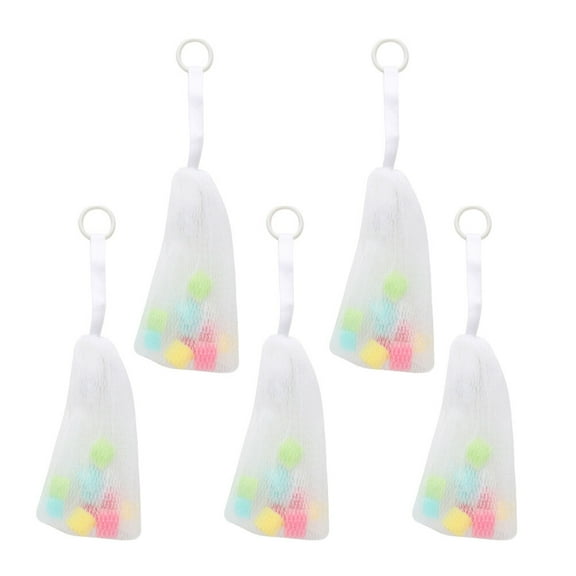 LEORX 5Pcs Foaming Net Bubbling Bags Nylon Storage Pouch for Adults Shower Use