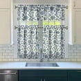 thumbnail image 3 of Kitchen Curtains 36 Inch Short - 3 Panel Set, Nautical Anchor Lighthouse Coastal Design, Rod Pocket Window Curtain for Beach House, Marine Ocean Wave Pattern, Easy Wash, 3 of 6