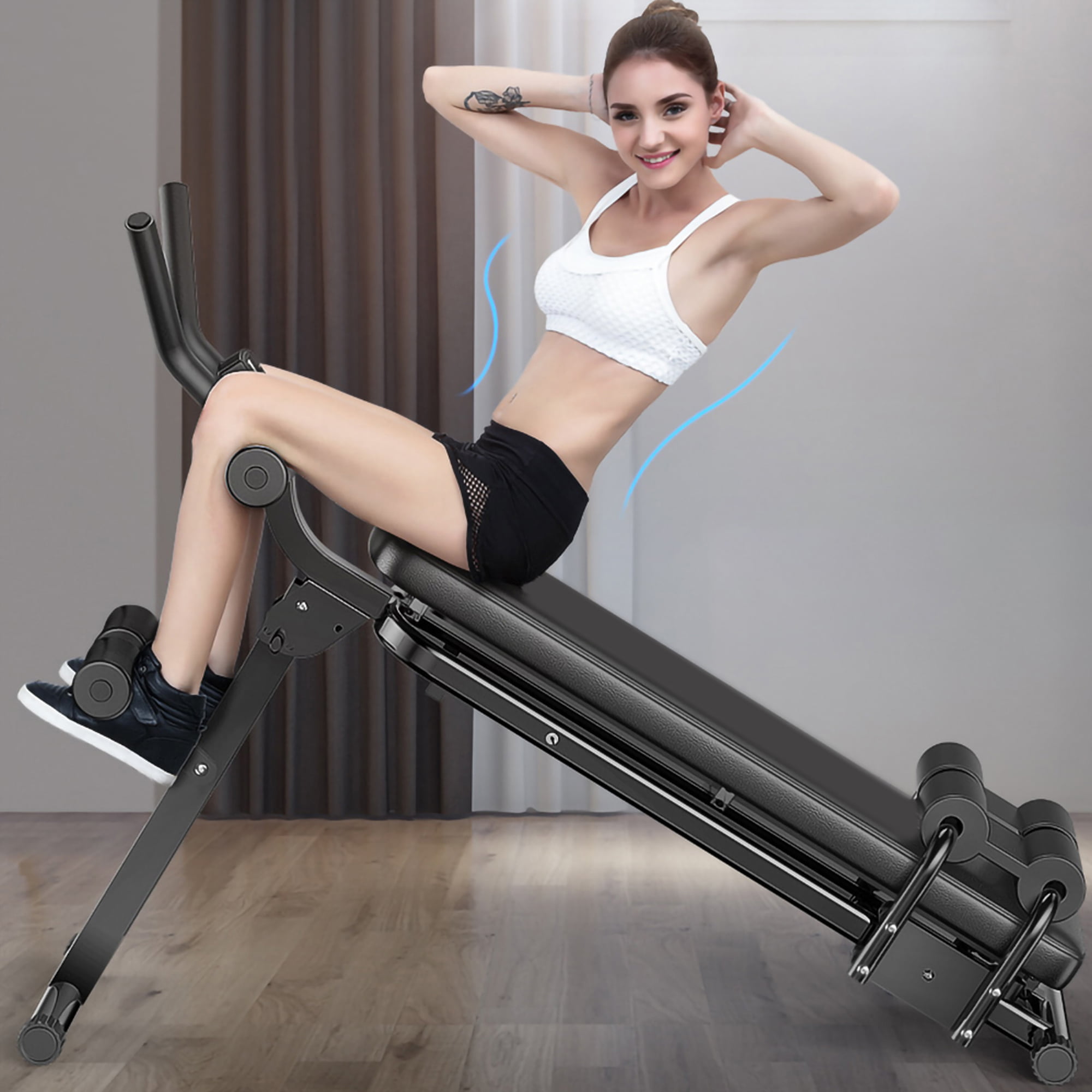 Foldable Sit Up Bench Abdominal Fitness Workout Home Gym Exercise Equipment US 