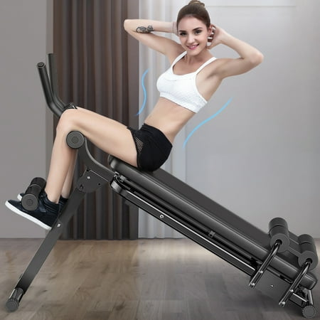 Portable Folding Adjustable Sit Up Decline Bench Situp Bench Sit Up Bench Abdominal Machine Home Fitness Equipment Workout Bench Incline/Decline Flat Bench/Board
