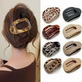 thumbnail image 2 of Fashion Oval Flat Hair Clips for Women New Design Leopard Large Flat Round Claw Clip French Hair Clips Trendy Hair Accessories, 2 of 10