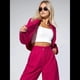 thumbnail image 4 of Conjuntos de 2 Piezas para Mujer: Blazer Elegante, Chaqueta, Pantalón Recto de Cintura Alta, Conjunto Informal de Negocios. Rosa Roja XL, 4 of 10
