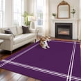 thumbnail image 3 of Pure Dark Purple Large Area Rug 8x10 FT, Non Slip Living Room Throw Carpet, Simple Solid Color Washable Soft Indoor Outdoor Carpet Non-Shedding Rug for Bedroom Dining Room, 3 of 9
