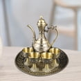 thumbnail image 1 of Olla de vinos de flaón de café, estilo de bebida versátil de estilo vintage tetera para la sala de estar para la sala de estar decoración de la mesa Bronce con bandeja de copa, 1 of 8