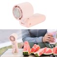 thumbnail image 1 of Ventilador Portátil de Mano Con Enfriamiento Con Hielo, 5 Velocidadas Ventilador Recargable de USB Ajustable Con Soporte, Cordón, Para La Oficina de Vijes al Aire Libre, 1 of 7