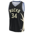 thumbnail image 2 of Men's Fanatics Giannis Antetokounmpo Black Milwaukee Bucks Fast Break Replica Player Jersey - Statement Edition, 2 of 3