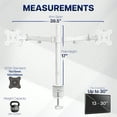 thumbnail image 4 of VIVO White Dual Monitor Adjustable Desk Mount, Fits Ultrawide Screens up to 38", 4 of 8