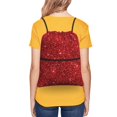 thumbnail image 4 of Naloa Red Glitter Drawstring Backpack String Bag Cinch Water Resistant for Gym Shopping Sport Yoga, 4 of 6