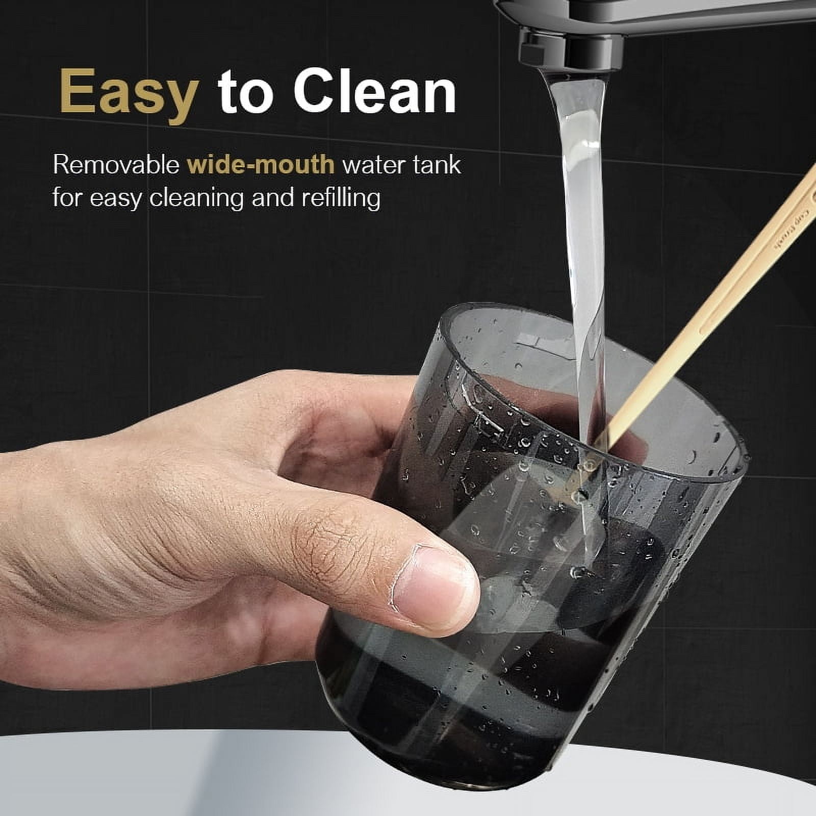 Water Dental Flosser Pick for Teeth - 4 Modes Cordless Portable 260ML Larger Tank Water Teeth Cleaner IPX7 Waterproof Flossing Cleaning Picks for Home Travel