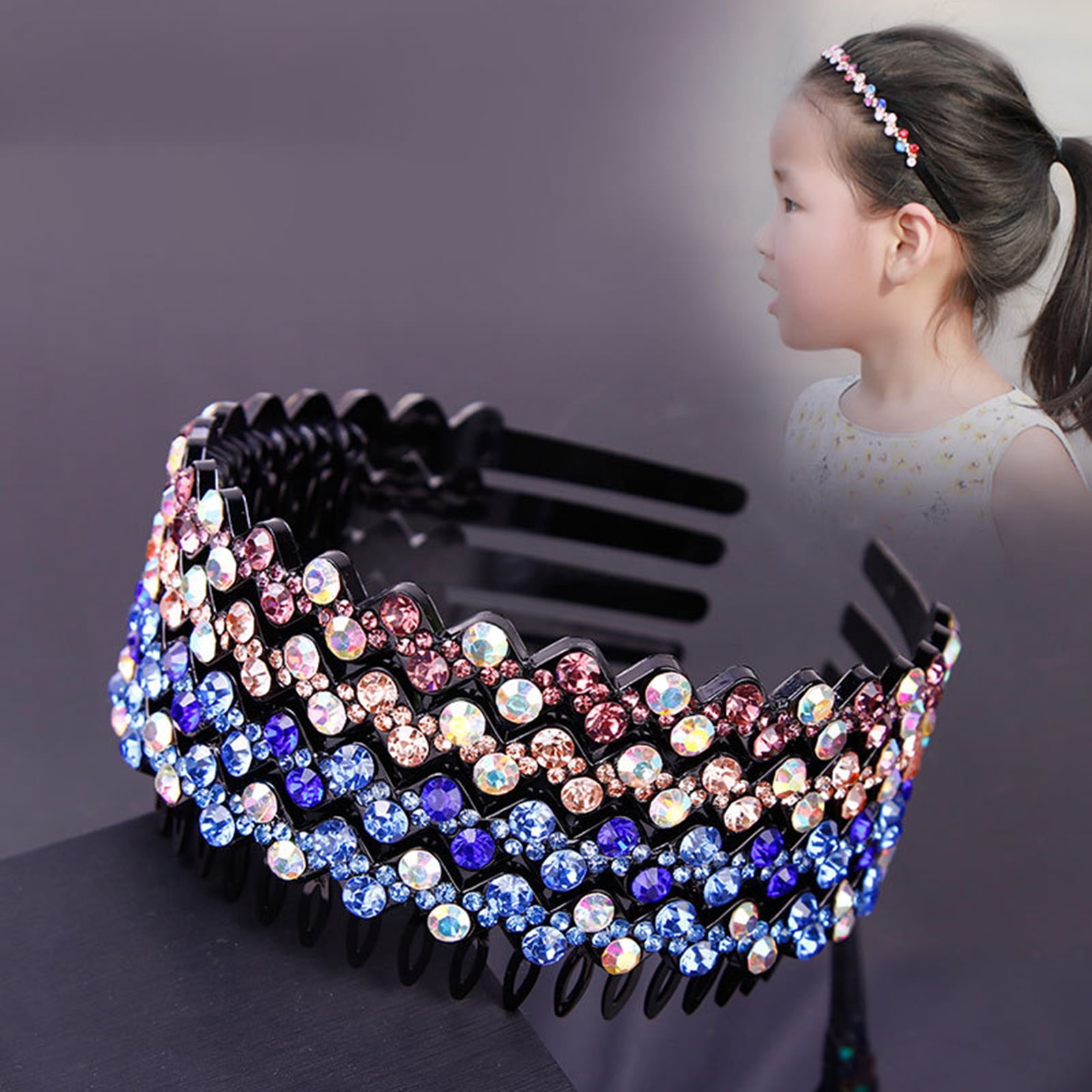 Women's Flower Charm Hairband Headband Rhinestone Hair Bands Hoop Accessories