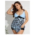 thumbnail image 2 of Plus Size Tankini Swimsuits for Curvy Women Summer Beach Two Piece Bathing Suits Ladies Flowy Tank Top with Boyshorts, 2 of 5