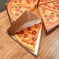 thumbnail image 3 of Eco Pie Kraft Paper Pizza Slice Box - Clamshell - 9 1/4" x 10 1/4" x 1 3/4" - 100 count box - Restaurantware, 3 of 10