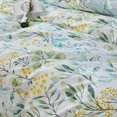 thumbnail image 3 of Flor Amarillo Verde Azul Hojas Damasco Floral Boho King Size 3Pcs Funda Nórdica, 3 of 9