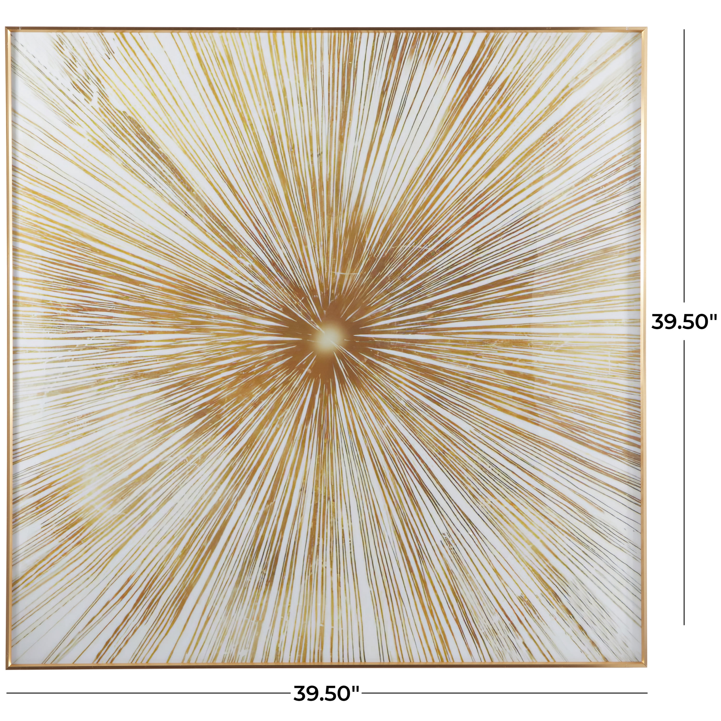 40" x 40" Radial Starburst Framed Wall Art with Gold Aluminum Frame, by CosmoLiving by Cosmopolitan