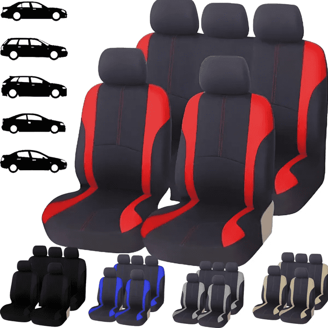Fundas Para 5 Asientos De Automóvil 9 Piezas Universal Xtellar rojo
