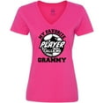 thumbnail image 3 of Inktastic Soccer My Favorite Player Calls Me Grammy Women's V-Neck T-Shirt, 3 of 5