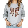 thumbnail image 4 of Football Coquette Bow Sweatshirt for Women and Teens Trendy Game Day Football Ribbon Pullover Gray Sweatshirt Adult Medium, 4 of 4