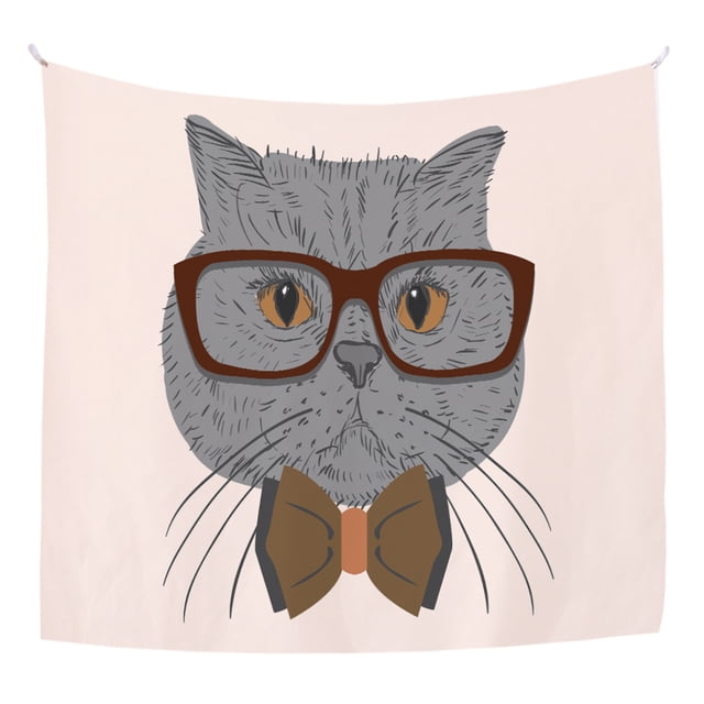 Tapicería de pared con forma de animal y gato, microtela de fibra, 150 x 130 cm