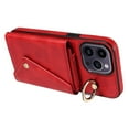 thumbnail image 2 of Shell For iPhone 14 Pro,Ring Kickstand Card Bag Leather+TPU Phone Case with Shoulder Strap, 2 of 5