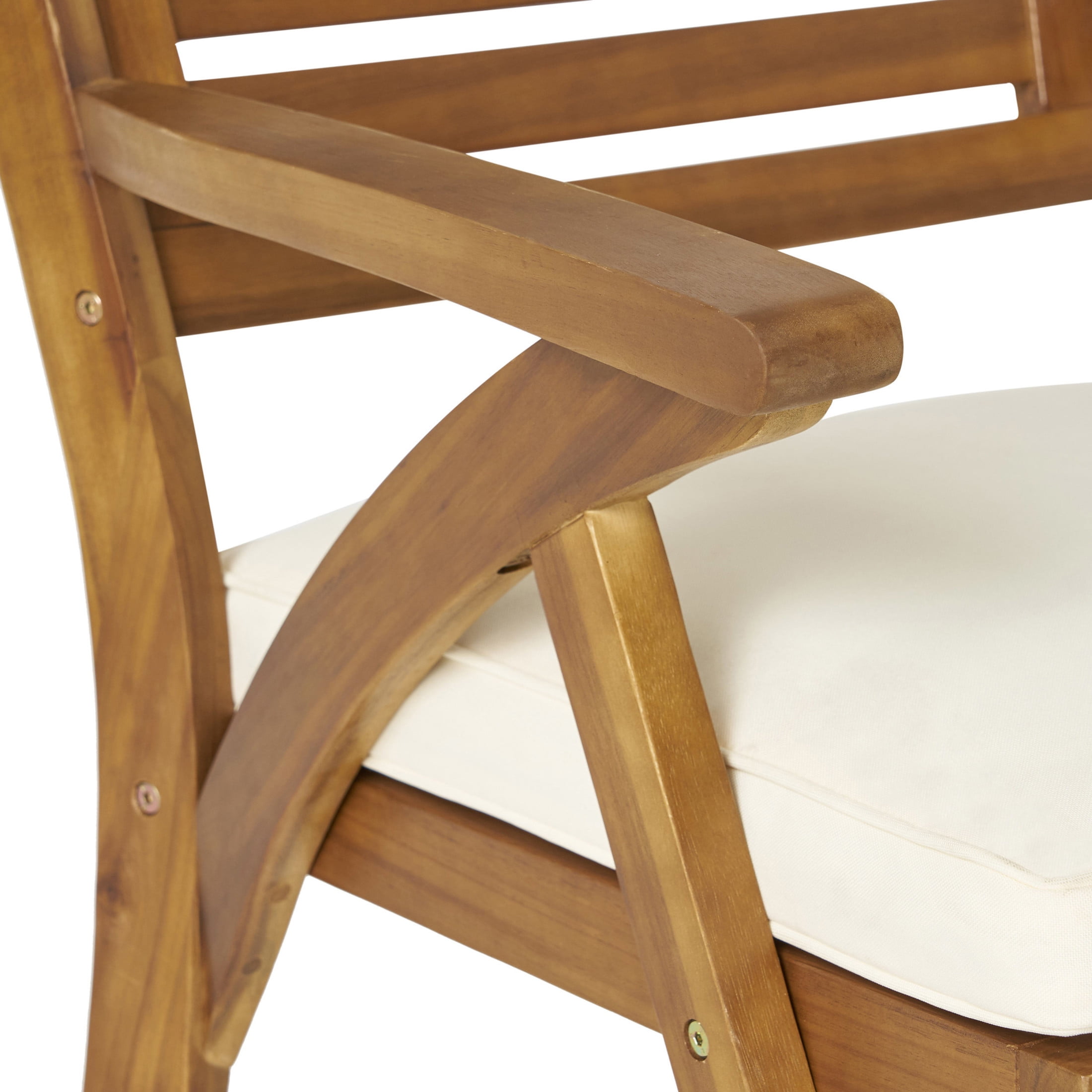 Christopher Knight Home 7-Piece Outdoor Dining Table with 6 Dining Chairs, Brown Wicker Legs, Cream Cushions