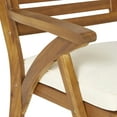 thumbnail image 5 of Christopher Knight Home 6-Piece Outdoor Dining Table with Bench and Chairs, Brown Wicker Legs, Cream Cushions, 5 of 13