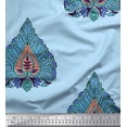 thumbnail image 1 of Soimoi Velvet Fabric Leaves & Floral Block Print Fabric by The Yard 58 Inch Wide, 1 of 3