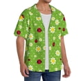 thumbnail image 2 of Gukieu Daisies And Ladybugs Print Men's Short-sleeved Shirts, Button-down Pocket Shirts, T-shirts, Beach Vacation Travel Summer Clothing-Medium, 2 of 5
