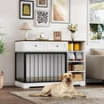 thumbnail image 3 of M optimized 47" Large Dog Crate, Dog Kennel Indoor with 2 Drawers and 4 Shelves, Dog Crate Furniture TV Stand, Wooden Dog Cage for Medium Large Dogs, 3 of 6
