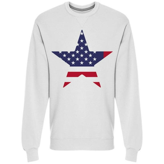 Star With Usa Flag Design Sweatshirt Men -Image by Shutterstock, Male Large