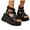 Black, variant on Women Platform Wedge Sandals Ankle Buckle Strappy Slingback High Heels Summer Slip on Shoes