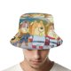 thumbnail image 4 of Perros en el Espacio Sombrero bucket para adultos, gorra de protección solar, sombrero de pescador plegable para viajes al aire libre, pesca y actividades de verano, 4 of 6