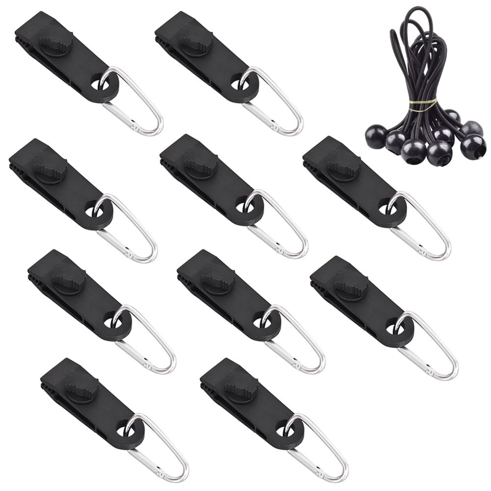 Famelof 10pcs Camping Tarp Clips Heavy Duty Lock Grip Tarp Clamps