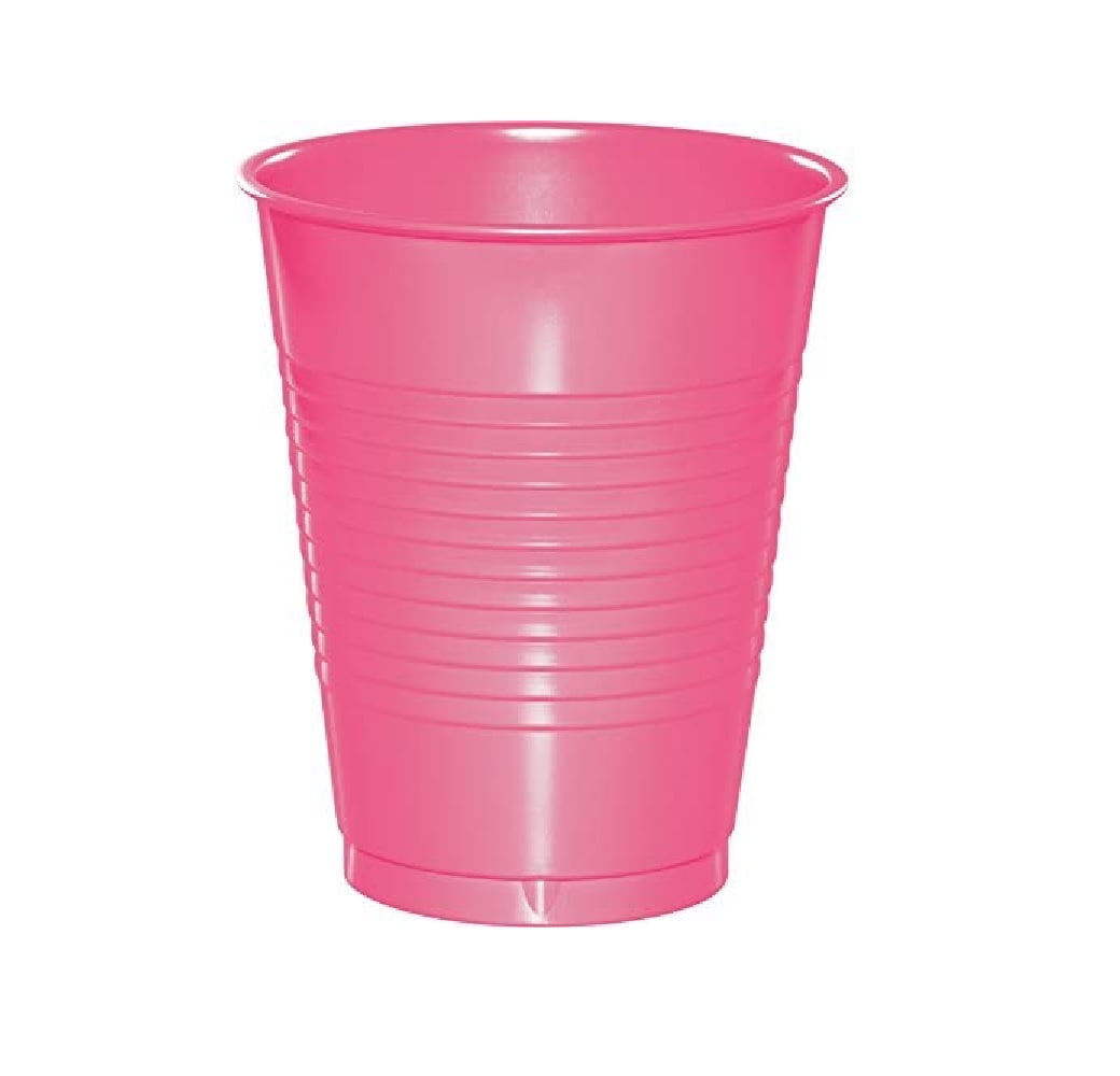 20 Ct Bright Disposable Plastic Cups, 16 oz, Candy Pink