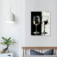thumbnail image 4 of COMIO Kitchen Wall Art Wine Glass Black and White Wall Decor for Living Room Dining Room Modern Family Kitchen Bar Pictures Abstract Wine Cup Canvas Artworks Minimalist Paintings Home Decoration, 4 of 5