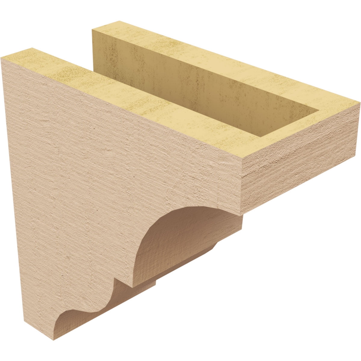 4"W x 8"D x 8"H Classic Asheboro Rough Cedar Woodgrain TimberThane Corbel, Primed Tan