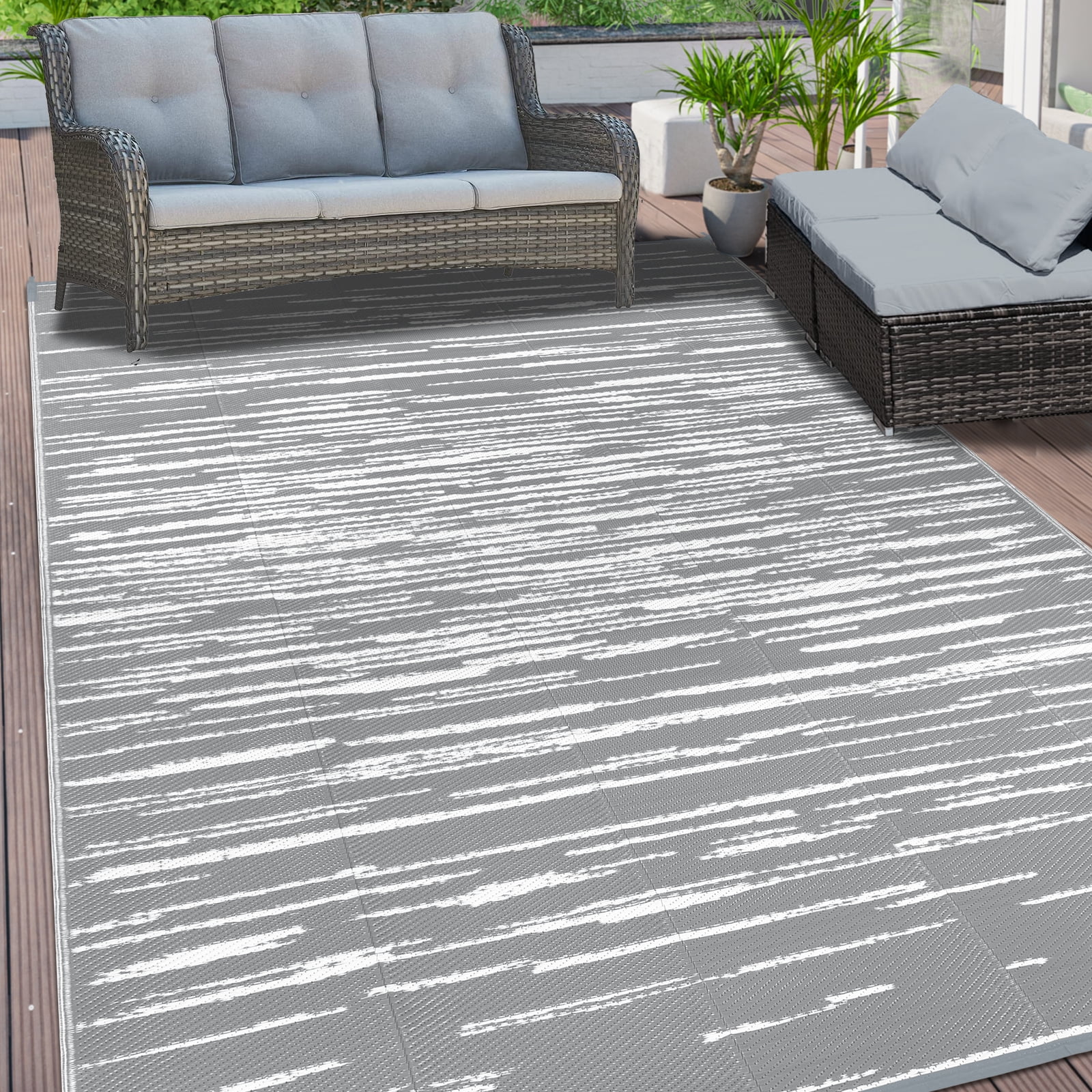 Ileading Outdoor Rugs 6'x9' for Patios Clearance Waterproof Patio Rugs