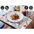 thumbnail image 4 of Ruvanti Placemats 100% Cotton 13x19 inch, Dining Table Placemats Set of 6, Modern Place Mats for Dining Table Decor, Kitchen & Table Linens, Coffee Mat for Christmas Dinners – Stamped Leaves, 4 of 8