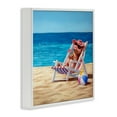thumbnail image 4 of Stupell Industries Pig with Beach Cocktail Novelty Painting White Framed Art Print Wall Art, 12 x 12, 4 of 10