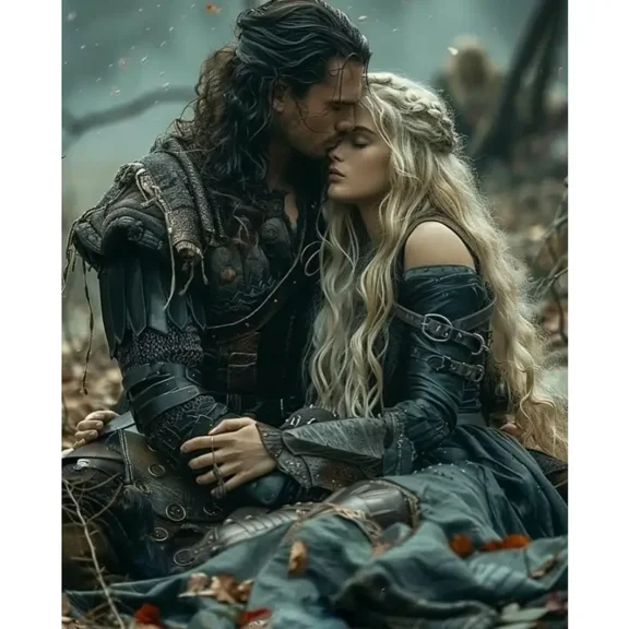 5D Diamond Painting Kits for Adults,Vikings Couple Diamond Art Kits for Adults,DIY Round Drill Diamond Art Craft Kits for Home Wall Decor