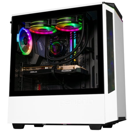 Periphio Nova Prebuilt Gaming PC - Liquid Cooled | AMD Ryzen 5 5600X (4.6GHz Turbo) | Radeon RX 6600 (8GB) | 1TB M.2 NVMe SSD | 16GB DDR4 RAM | Windows 11 Computer | WiFi + BT