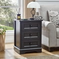 thumbnail image 3 of LIDYUK 3 Drawer Black Dresser for Bedroom Farmhouse Dresser Chest of Drawers, 25" Tall Nightstand with Charging Station Chest of Drawers for Bedroom, Living Room, 3 of 7
