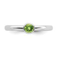 thumbnail image 4 of 925 Sterling Silver 4mm Round Peridot Stackable Ring Birthstone August Gemstone, 4 of 8