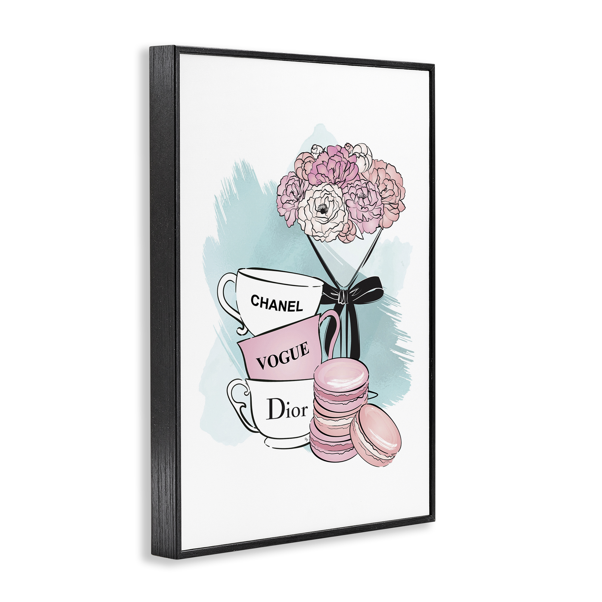 Stupell Industries Fashion Tea Party Food & Beverage Painting Black Framed Art Print Wall Art, 20 x 30