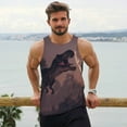 thumbnail image 6 of Pofeuu Dinosaur Moonlit Forest Print Men's Workout Tank Tops Sleeveless Muscle Gym Shirt Quick Dry-3X-Large, 6 of 7
