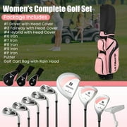 Costway Ladies Womens Complete Golf Clubs Set 10 Pieces Includes Alloy Driver