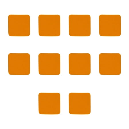 

10 Squared Foam Coasters Pack 4 inch - PU Foam Foldable - Neon Orange