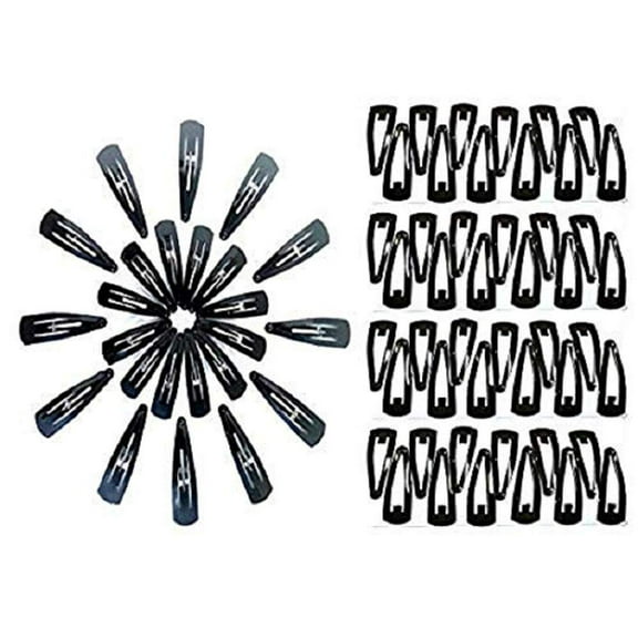 Vaidehi, Women's Hair Accessories Tic Tac Hair Clips Pair, black, 12 count