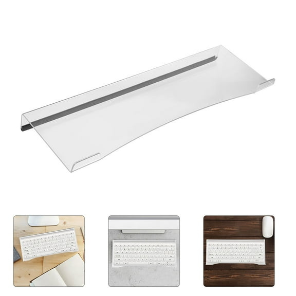 MERRYHAPY Acrylic Keyboard Riser with Modern Curved Edge, Sturdy Design for Office Desk Ergonomic Comfort
