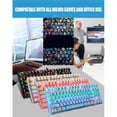thumbnail image 2 of stanreset K550 Green Shaft Mechanical Keypad 87 Keys Wired Gaming Keyboard for Office Pink, 2 of 5
