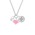 thumbnail image 2 of Delight Jewelry Silvertone Cat Silhouette Heart - Light Pink Heart Nurse Strong Zoe Necklace, 2 of 4